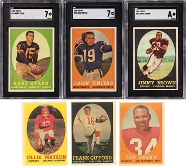 1958 Topps Football Complete Set (132) – Including Bart Starr and John Unitas SGC NM 7 Examples